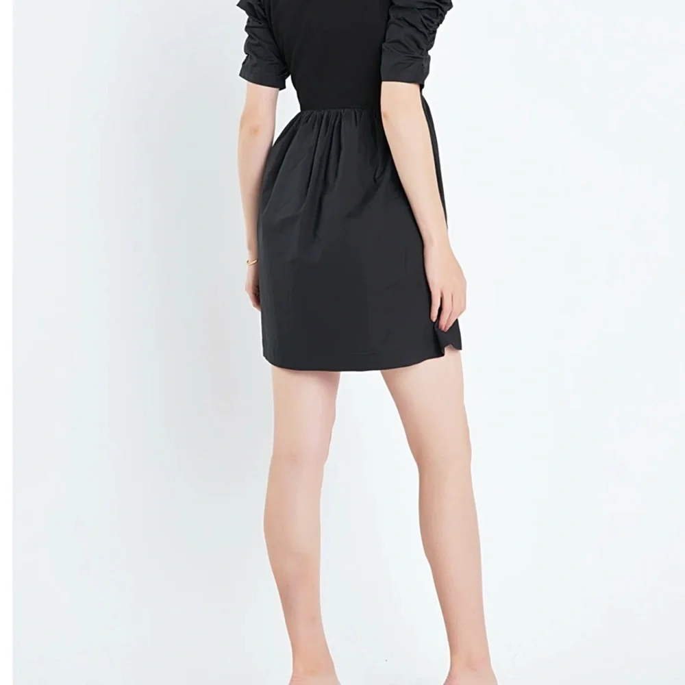 NWOT pleated puff sleeve mini dress - Picture 3 of 3